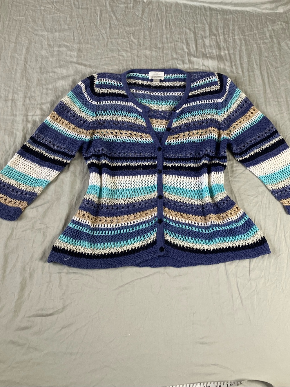 Y2K Striped Knit Celestial Cardigan